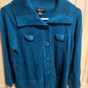 Style and Co teal sweater